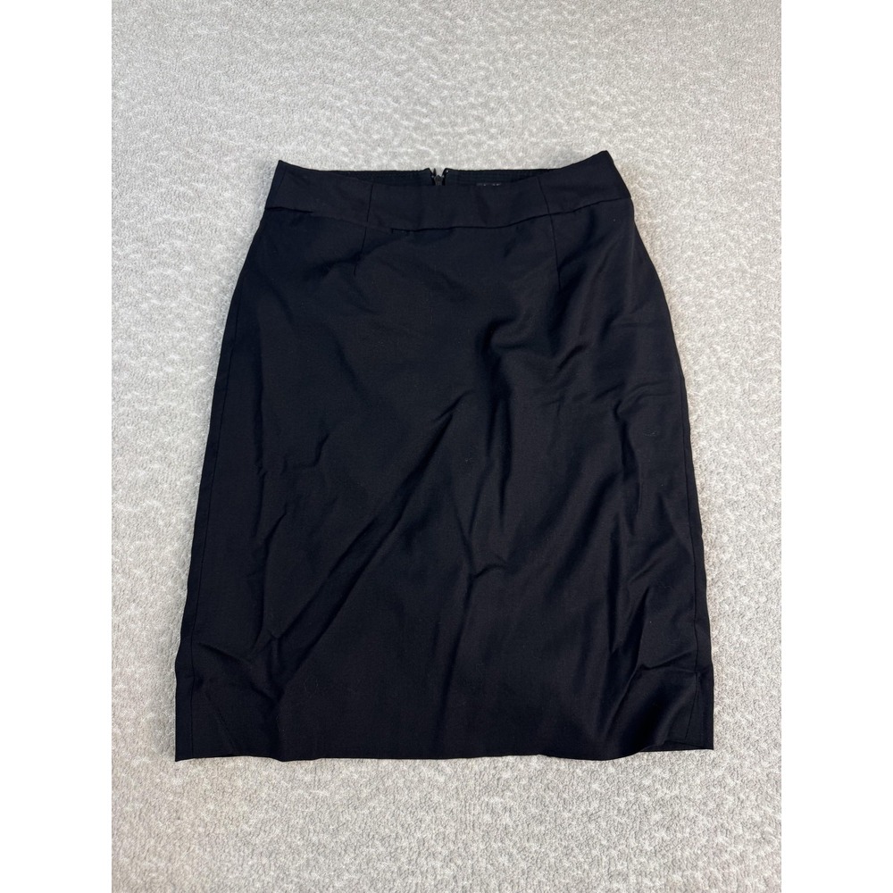 J.Crew Super 120s Skirt‎ Womens 0 Black Wool Pencil Lined Work Career Office